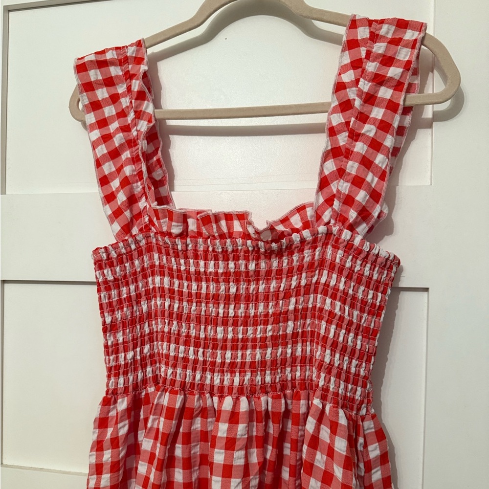 Chouyatou Red and White Gingham Dress - Picture 2 of 4